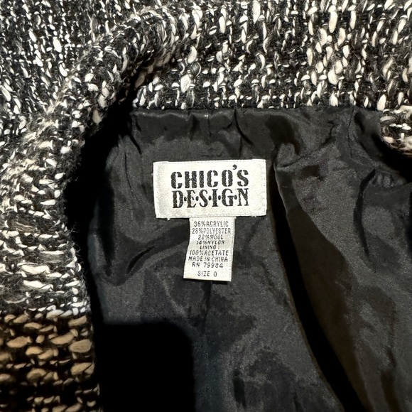 Chico's Design Black and White Tweed
Coat Blazer Jacket - Picture 3 of 4